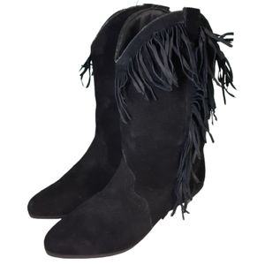 Leather Craft suade boots, Woman's size 8, black